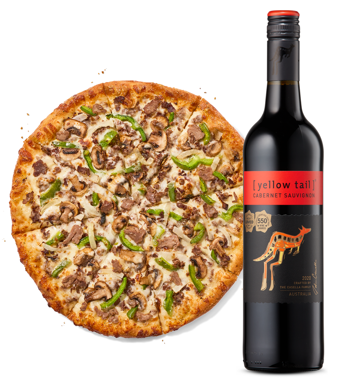 Yellow Tail Merlot and Pizza