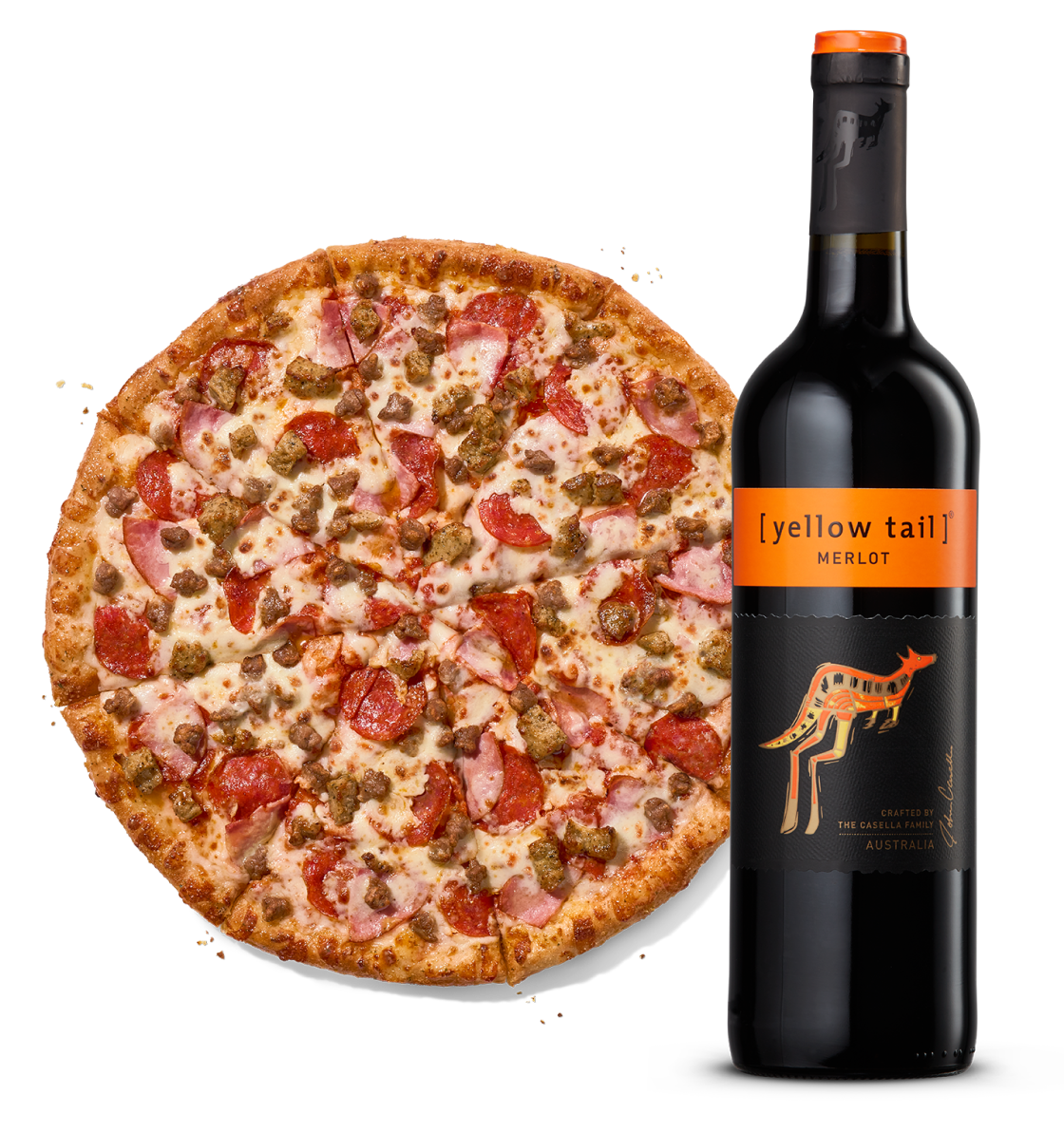 Yellow Tail Merlot and Pizza